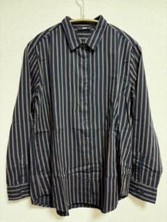 UNIQLO ネイビー ストライプ 長袖シャツ Mのサムネイル