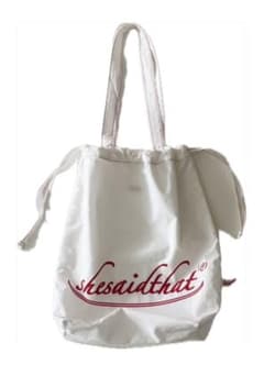 新品★she said that ロゴ入りホワイトバッグのサムネイル