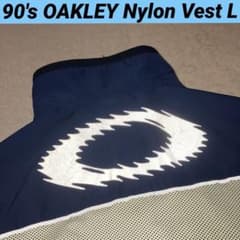 90s 00s テック Oakley ナイロンベスト ギザギザロゴ リフレクター