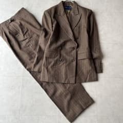 美品✨ ラルフローレン ダブル セットアップ スーツ 茶 11号 L相当