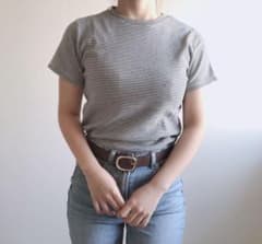 新品＊半袖ボーダートップス＊Riche glamour＊ホワイトのサムネイル