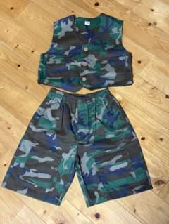 迷彩柄 ベスト ショートパンツ セットアップ 120 - メルカリ