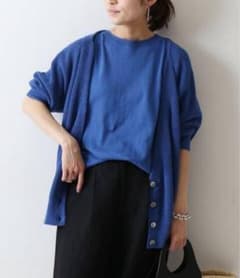 FRAMeWORK 綿麻 ニットアンサンブル (ブルー)のサムネイル