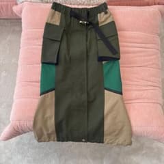 sacai オリーブグリーン カラーブロック ロングスカート sacai オリーブグリーン カラーブロック ロングスカート - メルカリ