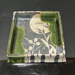織部武蔵野四方皿 茶道具懐石茶箱鵬雲斎坐忘斎淡々斎即中斎茶碗香合棗