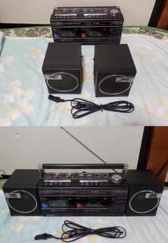 ☆動作品❤️Wラジカセ❤️スピーカー☆分離も可能☆カセット＆ラジオ 