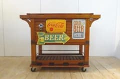 Tommy Bahama Premium Wooden Cooler Box for BBQ and Camping, with Wheels