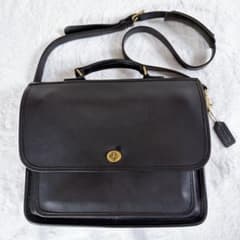 オールドコーチ 2way ビジネスバッグ レザー ターンロック ヴィンテージ 黒 OLD COACH ターンロックショルダーバッグ オールドコーチ 黒 ブラック