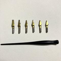 カリグラフィー　スピードボールペンセット 6種のペン先とペンホルダーのサムネイル