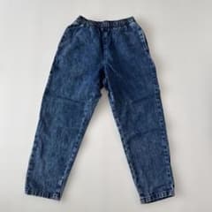 ダークブルーデニムパンツ エラスティックウエストのサムネイル