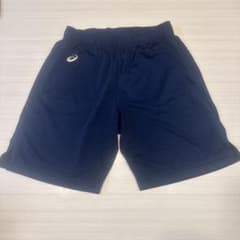 ネイビー ハーフパンツ ロゴ付き