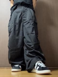 【CPCM】 バギーカーゴパンツ ブラック【極太】のサムネイル