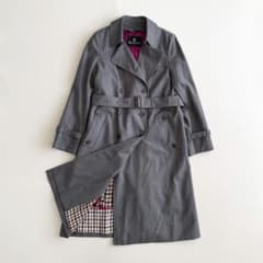 美品 アクアスキュータム トレンチコート グレー ウール ロロピアーナ