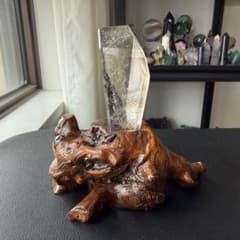 ★天然石★透明感がハンパないルチルクォーツ(台座付) 天然石ルチルクォーツのポイント 置物 台座付きNO.092815 - メルカリ