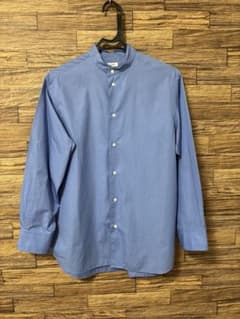 LOEFF（ロエフ）コットン ブロード バンドカラーシャツ コバルトブルー