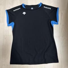DESCENTE）デサント バレーボールウェア 半袖 L ブラック×ブルーのサムネイル