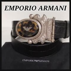 ☆EMPORIO ARMANI☆ 버클 벨트 블랙 가죽 베코