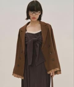 loin nuit ロワンニュイ フリルレイヤードデザインジャケット ブラウン