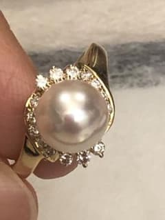k18金ダイヤ、アコヤリング .size9のサムネイル