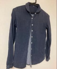 無印良品 チェックシャツ ネイビー XS