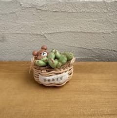 ミニチュアクレイ多肉　熊童子かご寄せ②のサムネイル