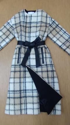 美品】【38】ANAYI シャギーチェッククルーコート レディース - メルカリ