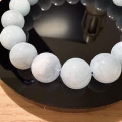 【極美品】天然石 アクアマリン ブレスレット 12mm 18玉のサムネイル