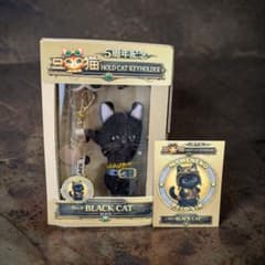 【5周年記念】豆猫HOLDCATキーホルダー No.5 黒猫 オリジナルカード付のサムネイル