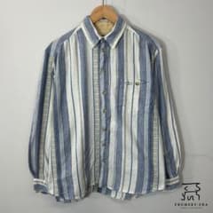 COTTON REPUBLIC 長袖シャツ ストライプ ブルーのサムネイル