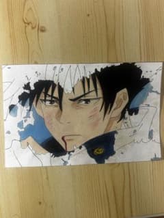 呪術廻戦 伏黒恵 色鉛筆 イラスト 約15cm x 10cm 自作画のサムネイル