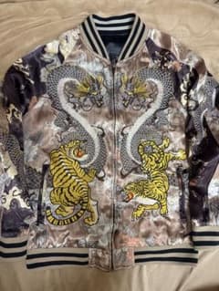 ZARA limited スカジャン 2面用 龍 虎 刺繍 日本限定 シクル 黒
