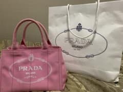 PRADA プラダ カナパ　ピンク　トートバッグのサムネイル