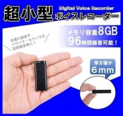 【8GB】 超小型ボイスレコーダー イヤホン付きICレコーダー 録音機 大容量A