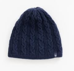 NOGUCHI KNIT ネイビー ケーブル編みニット帽　ウール　アンゴラ混のサムネイル
