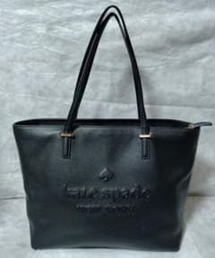 kate spade エンボスロゴ レザー 黒 トートバッグ CA57710 - メルカリ