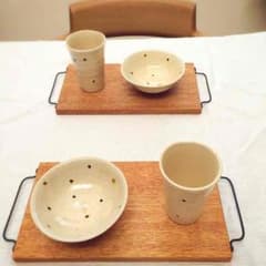 ともぽ様専用【益子焼】ドットのタンブラー（フリーカップ）＆小鉢 2セットのサムネイル
