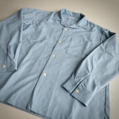 【M】GU オープンカラーシャツ 長袖 青のサムネイル