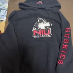 Champion NIU HUSKIES パーカー ブラック