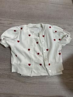 ハート刺繍 カーディガンとタンクトップセット 90cmのサムネイル