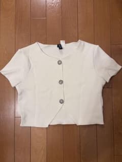 H&M DIVIDED 半袖ニット ホワイトのサムネイル