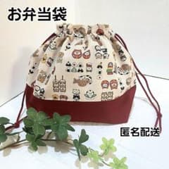 Yourelia様】ハンドメイドオーダー★犬猫★大判カバー&フリル巾着袋　2点 ねこと犬柄の大きめお弁当袋 大きめ巾着袋 ハンドメイド【和柄
