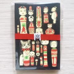 新品 ヒグチユウコ 御朱印帳 こけしちゃん 黒 ゴムバンド付き 赤