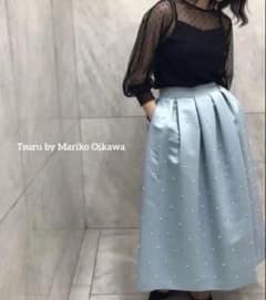 TSURUbyMarikoOikawaツルバイマリコオイカワパールタックスカート TSURUbyMarikoOikawaツルバイマリコオイカワパールタックスカート