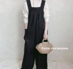 ポルテデブトンPorter des boutonsリネンサロペットオールインワン 
