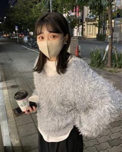 お値下げ価格！！！ kasutane シャギーvあきニット ブルーのサムネイル