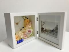 プリザーブドフラワー時計 写真フレーム付きのサムネイル