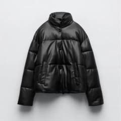 ZARA フェイクレザーダウンジャケットのサムネイル