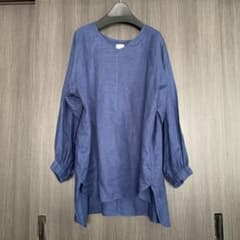 美品♡URBAN RESEARCH DOORS 麻ブラウス／ブルーのサムネイル