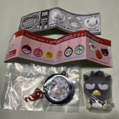 サンリオ レトロ壁掛け時計風クリップキーホルダー、ふわふわフロッキーマスコット2のサムネイル