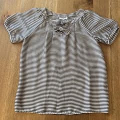ナチュラルビューティーベーシック　ストライプ 半袖ブラウス